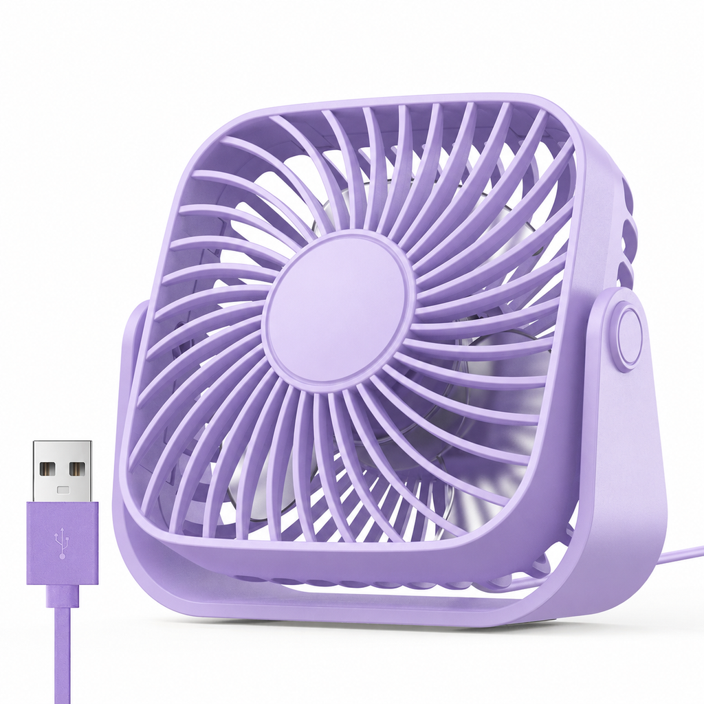 Mini Ventilateur de Bureau USB 360° – Fraîcheur Silencieuse Compacte