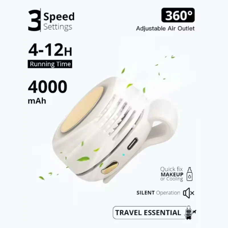 Ventilateur clip portable Ventilatorius fixé sur une ceinture
